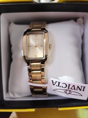 Invicta Gold-Tone Women's Rectangle Bracelet Watch